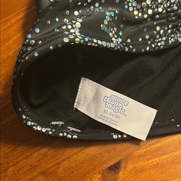 🔥🔥 4 for $15 Shiny Black Heart Swim Bikini Top girls 14/16 More Than Magic - Picture 2 of 3